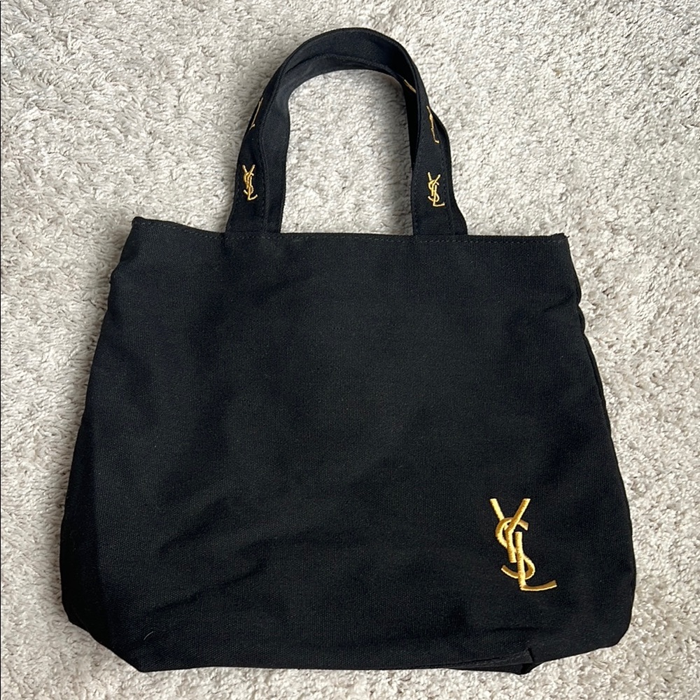 Yves Saint Laurent Black and Gold Tote Bag